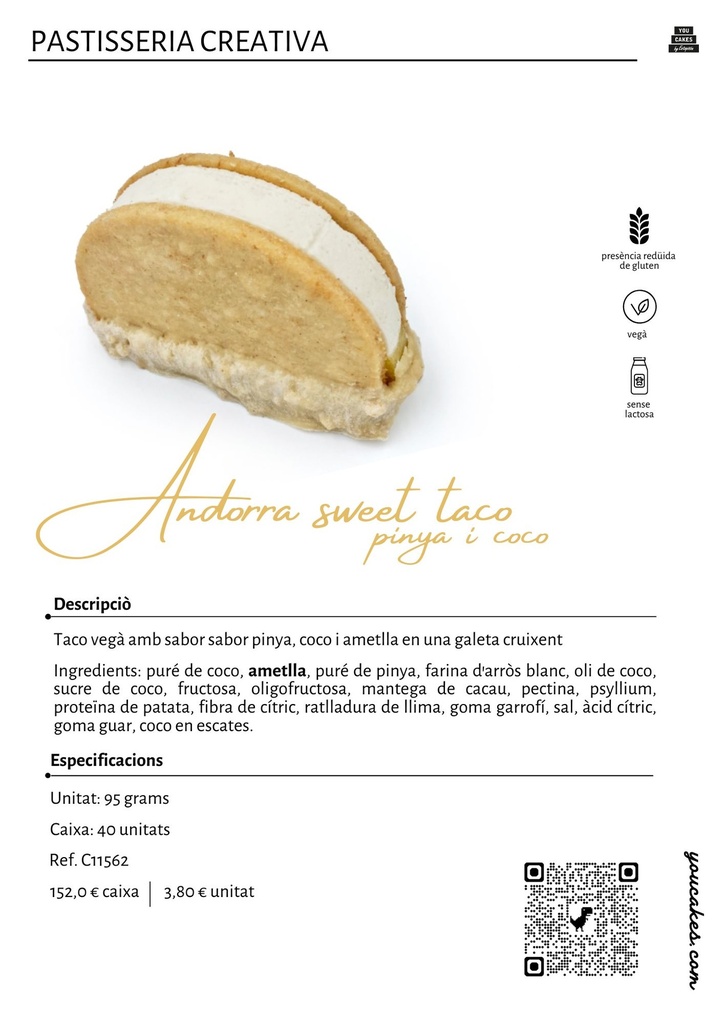 HRC Sweet taco: pinya i coco vegà caixa 40 unitats