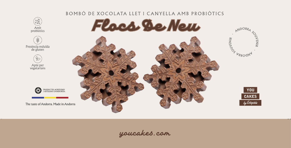 Flocs de neu de xocolata llet i canyella (6 unitats)