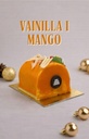 Tronc de Nadal de vainilla, cremos de mango i caramel de fruita de la passiò (4 persones)