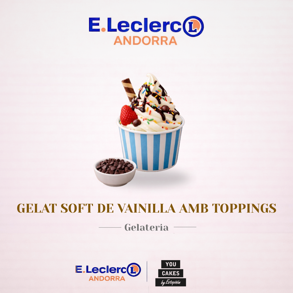 E.Leclerc -  Gelat soft de vainilla amb toppings