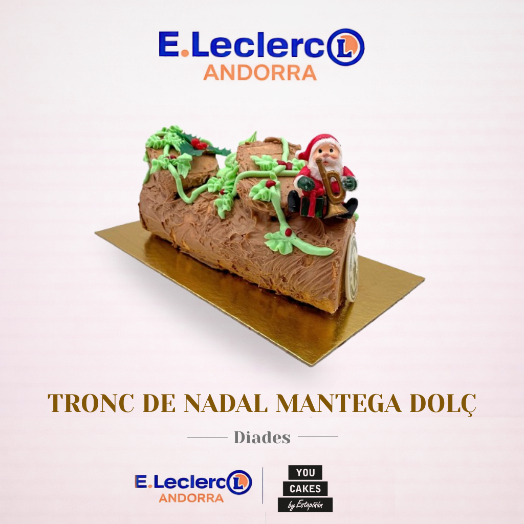 E.Leclerc - Tronc de Nadal de praliné i xocolata de mantega dolça