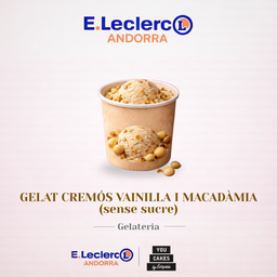 E.Leclerc -  Gelat cremós de vainilla i macadàmia (sense sucre)